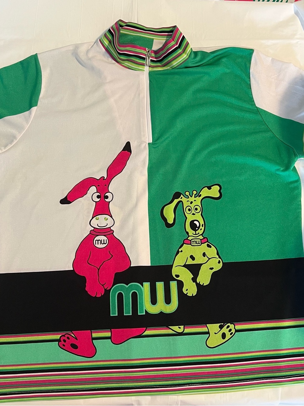 Vintage M.U. Sports Women’s Golf Top XL Japanese Quarter Zip Cartoon Dog